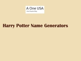 Harry Potter Name Generators - aoneusa.com