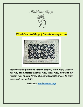 Wool Oriental Rugs | Shahbanurugs.com