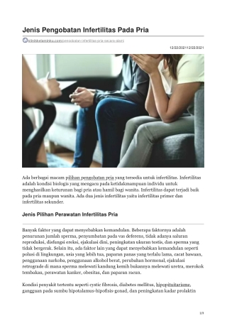 jenis Pengobatan Infertilitas Pada Pria - klinikkelaminku.com