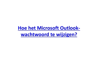 Hoe het Microsoft Outlook-wachtwoord te wijzigen?