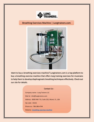 Breathing Exercises Machine | Lungtrainers.com