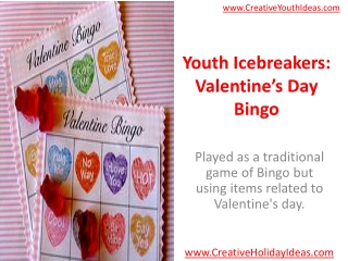 Youth Icebreakers: Valentine’s Day Bingo