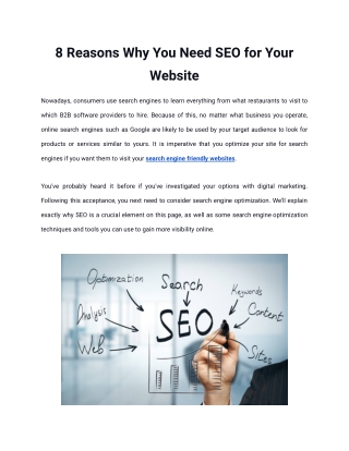 8 Reasons Why You Need SEO for Your Website