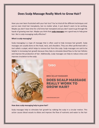 Does Scalp Massage Really Work to Grow Hair