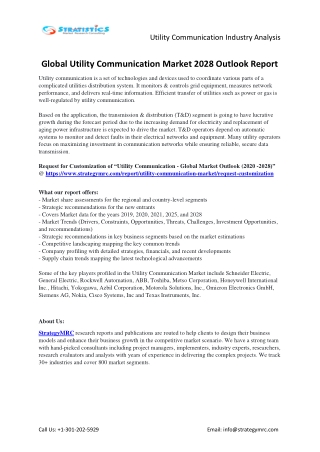Utility Communication Market Forecasts to 2028