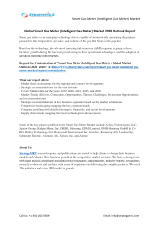 Smart Gas Meter (Intelligent Gas Meter) Market Forecasts to 2028