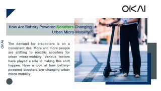How Are Battery Powered Scooters Changing Urban Micro-Mobility