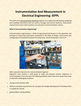 Instrumentation Electrical