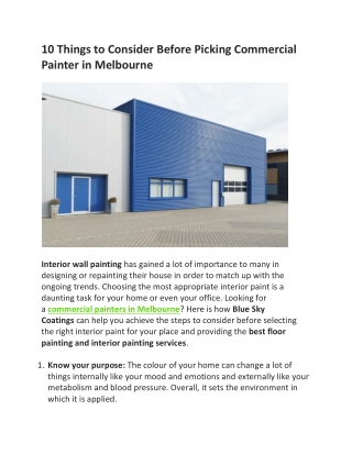 Commercial painters in Melbourne