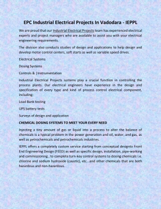 Industrial Electrical Projects
