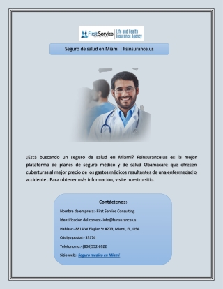 Seguro de salud en Miami | Fsinsurance.us