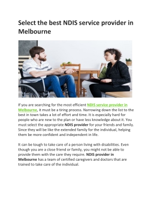 NDIS service provider in Melbourne