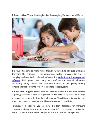 4 Innovative Tech Strategies for Managing Educational Data