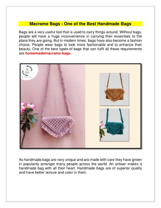 Macrame Bags