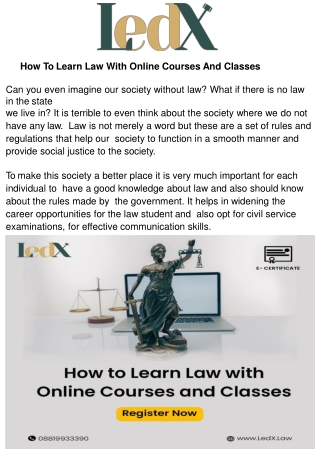 HOW TO LEARN LAW WITH ONLINE COURSES AND CLASSES