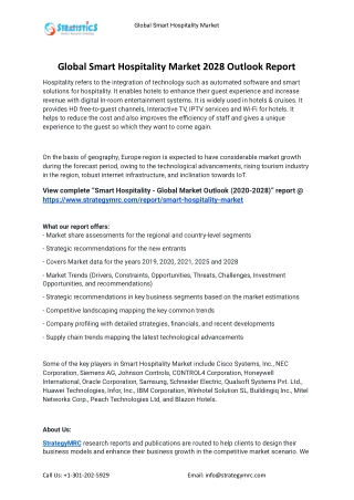 2021 Smart Hospitality Industry Global Analysis Report
