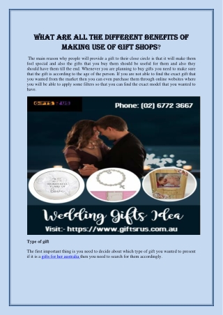 What are all the different benefits of making use of gift shops