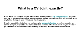 What Is a CV Joint, exactly_