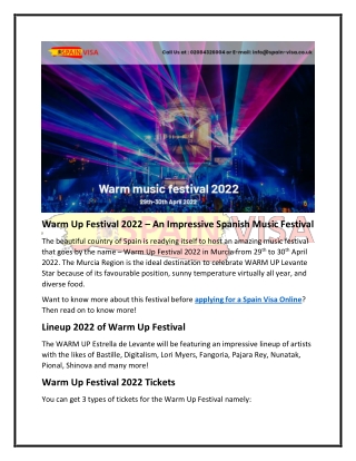 Warm Up Festival 2022 – A Music Festival you shouldn’t Miss!