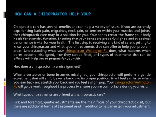 Chiropractor Help You