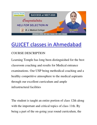 GUJCET classes in Ahmedabad