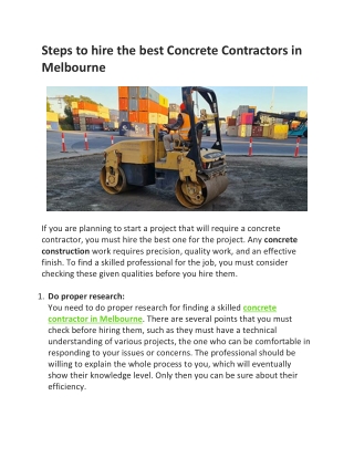 Commercial concrete contractors in Melbourne