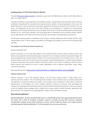Flat Panel Antenna Market