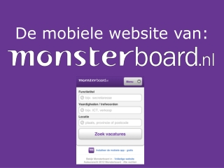 Mobiele site Monsterboard.nl