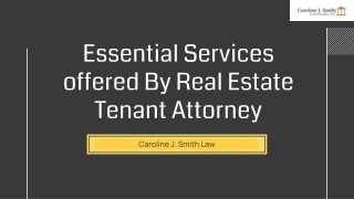 Essential Services offered By Real Estate Tenant Attorney