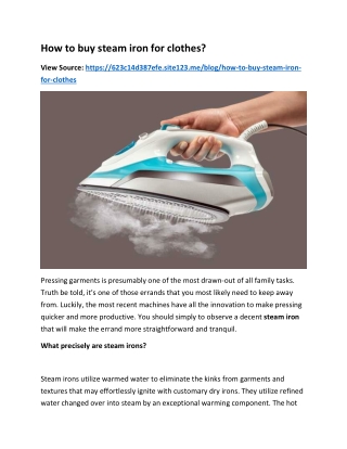 How to buy steam iron for clothes