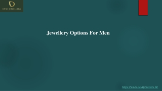 Jewellery Options For Men