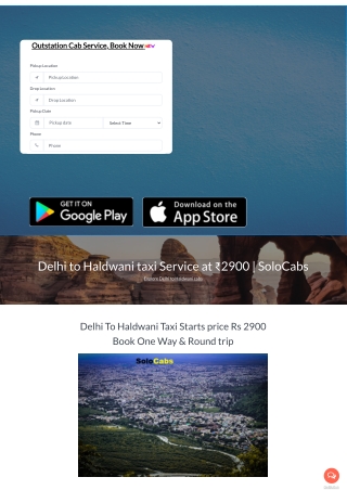 Delhi to Haldwani taxi Service at ₹2900 _ SoloCabs
