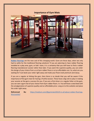 Importance of Gym Mats