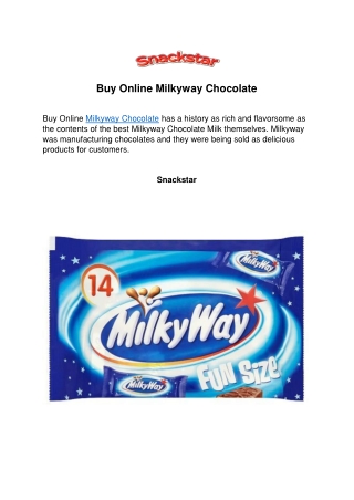 Buy Online Milkyway Chocolate