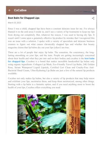 Best Balm for Chapped Lips