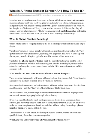 1What Is A Phone Number Scraper And How To Use It