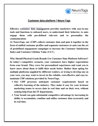 Customer data platform
