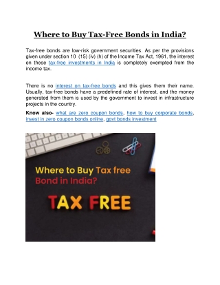 Where to Buy Tax-Free Bonds in India (1)