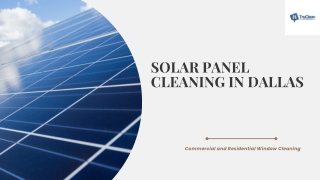 Professional Solar Cleaning Services in Dallas