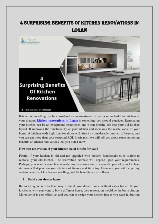 4 surprising benefits of kitchen renovations in Logan