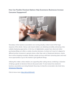 How Can Flexible Checkout Options Help Ecommerce Businesses Increase Consumer En