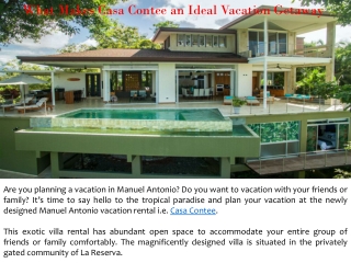 What Makes Casa Contee an Ideal Vacation Getaway?