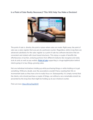 Is a Point of Sale Really Necessary? This Will Help You Make a Decision!