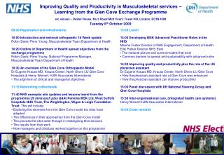 Improving Quality and Productivity in Musculoskeletal services – Learning from the Glen Cove Exchange Programme