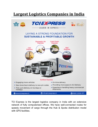 Largest Logistics Companies in India