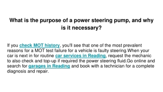 What is the purpose of a power steering pump, and why is it necessary_