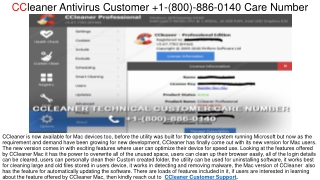 CCleaner Antivirus Customer  +1 (888) 324-5552 Helpdesk Number