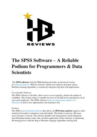 The SPSS Software – A Reliable Podium for Programmers & Data Scientists-converted