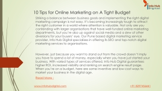 10 Tips for Online Marketing on A Tight Budget PDF