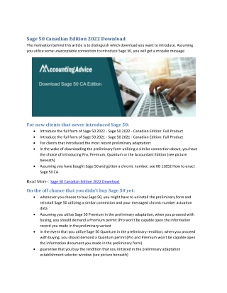 Step to Download Sage 50 Canadian Edition 2022
